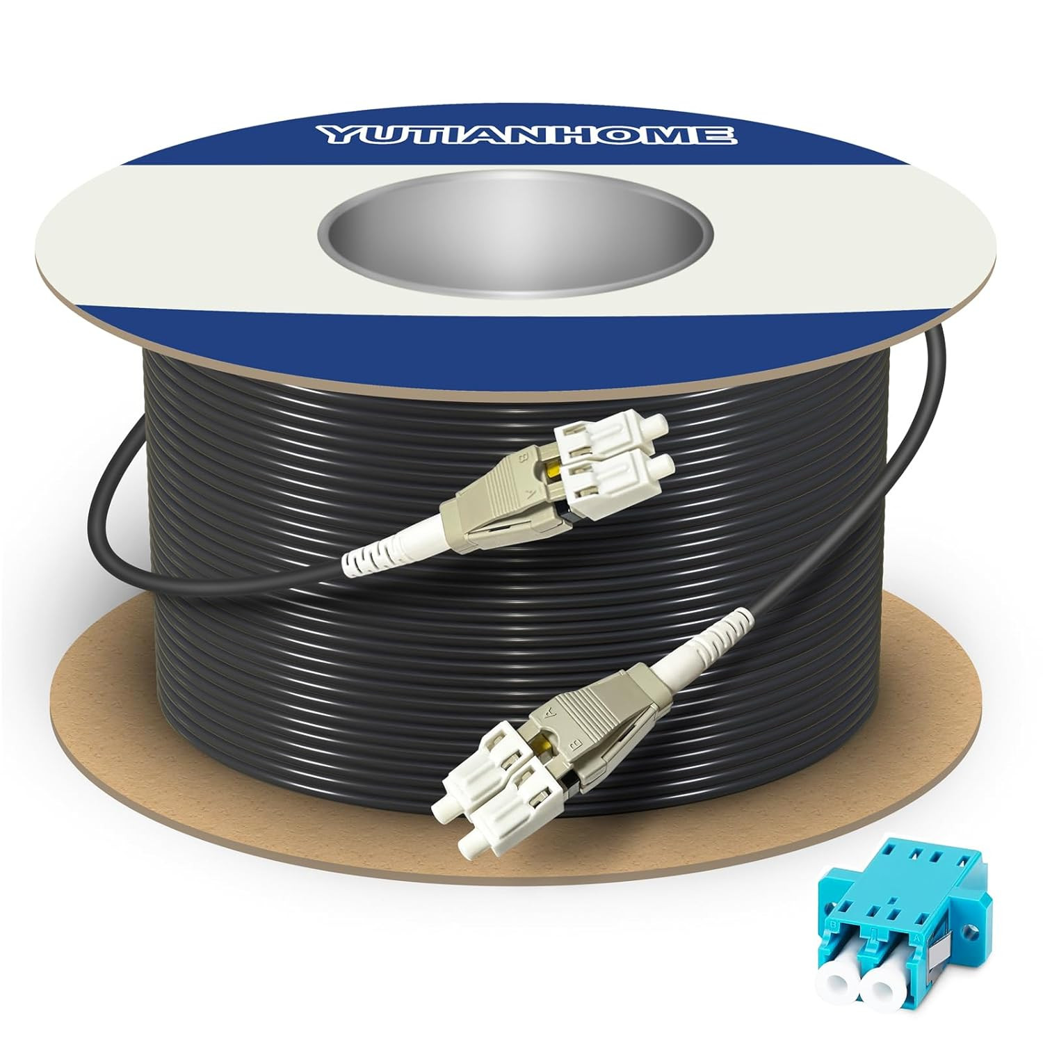 300 Meters Uniboot OM3 Fiber LC to LC Outdoor Armored Fiber Optic Cable,10Gb Mul