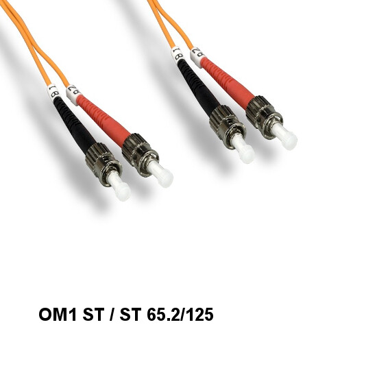 KNTK 3ft OM1 ST/ST Multi-Mode Fiber Cable 62.5/125 Duplex UPC Ethernet Data App