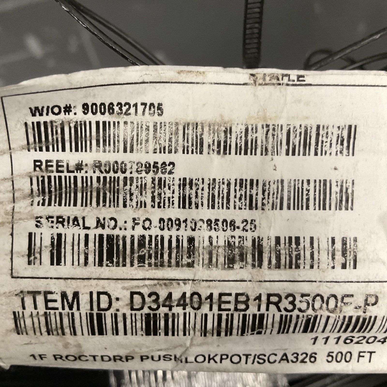 CORNING Flat Fiber Optic DROP PUSHLOK 1f roctdrp pushlokpot/sca326 500 ft