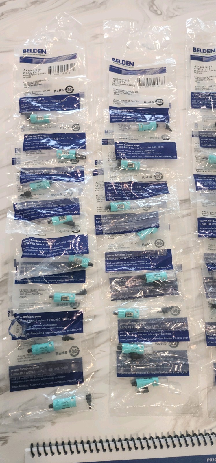 lot of 39 Belden AX105212-S1 FX Brilliance UNIVERSAL ST Connectors installation