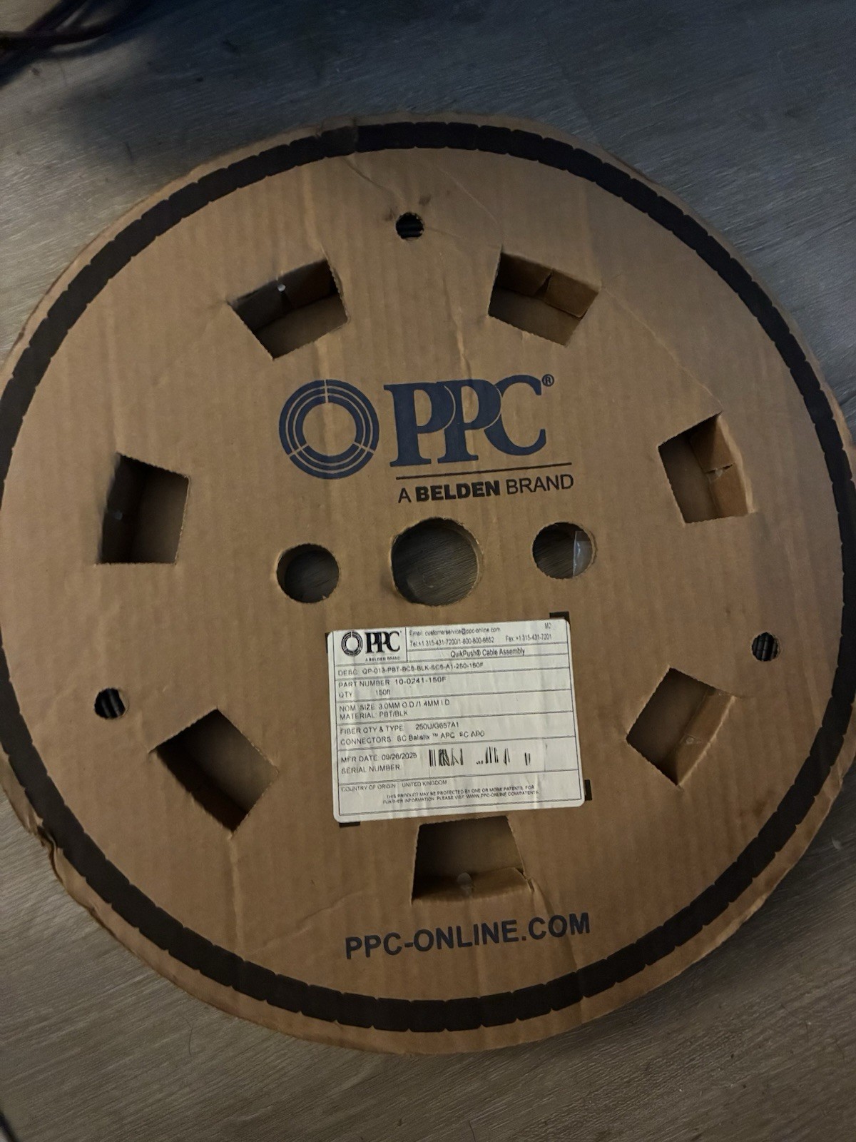 PPC 150f Fiber QuikPush Cable Assembly 3mm SC APC Balistix 10-0241-150F