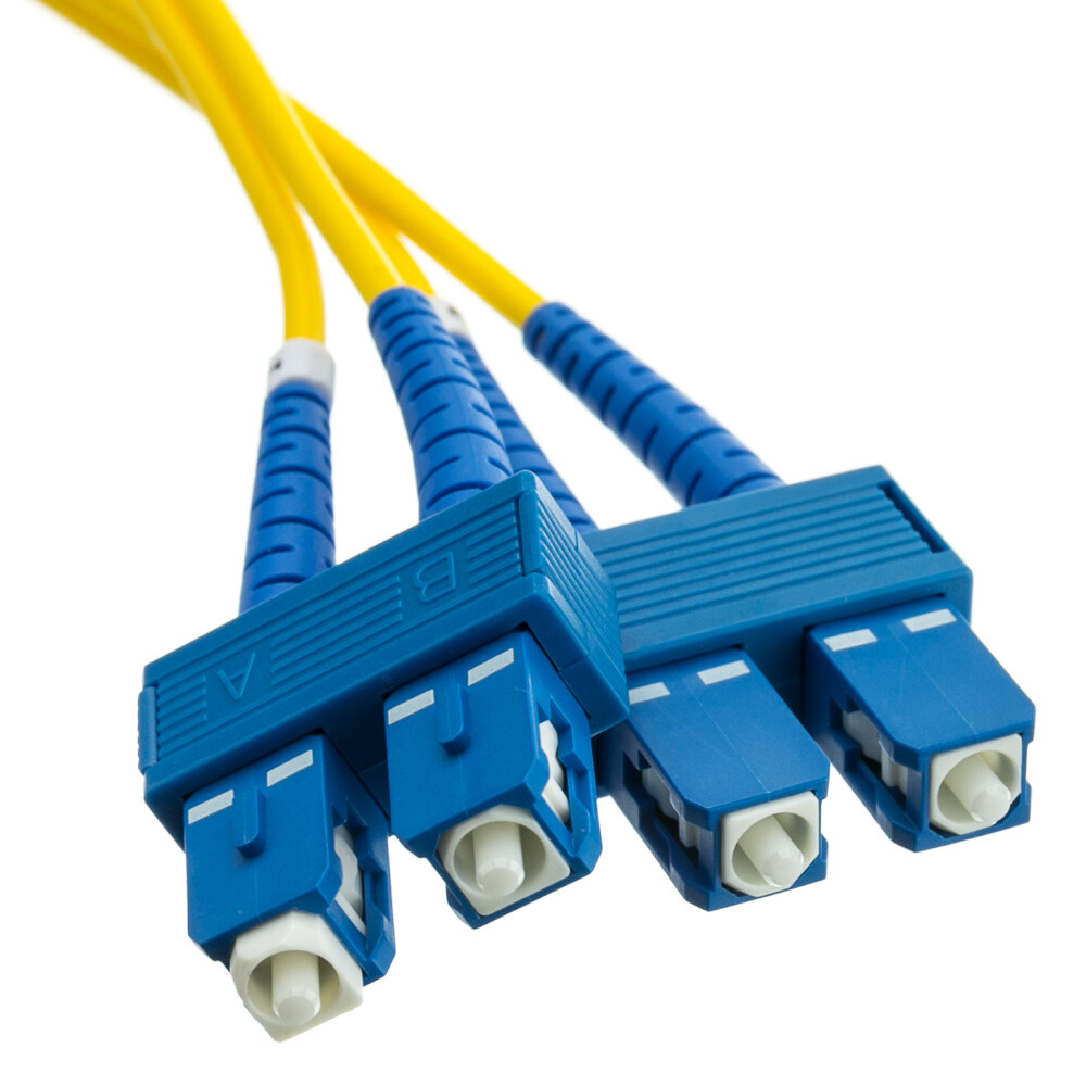 Corning 3m SC-SC Duplex 9/125 OS2 Singlemode Fiber Patch Cable OFNR Yellow 10FT