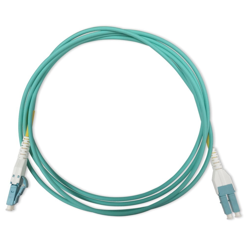 5M Uniboot LC UPC to LC UPC OM3 Multi Mode 50/125 Duplex Fiber Optic Cable Aqua