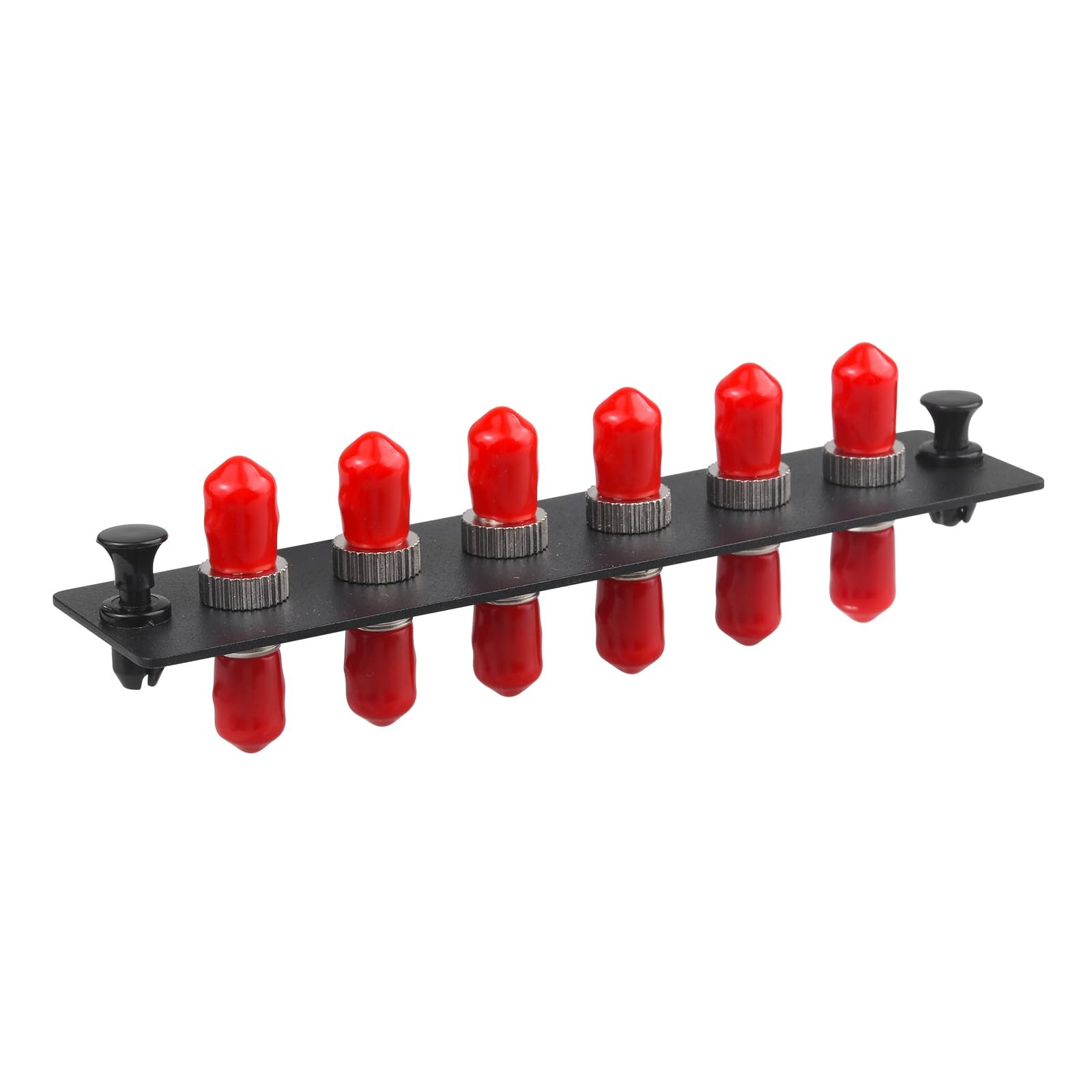 1PC 6 Simplex ST Fiber Patch Panel Singlemode Red ST Adapters 6 Ports Optical