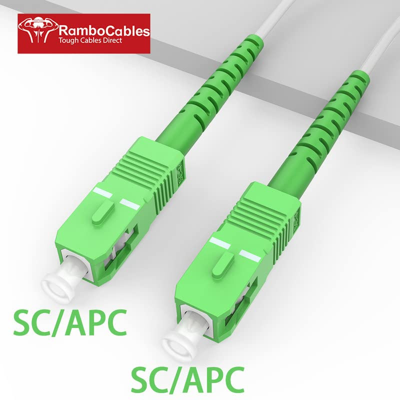 (1.6Ft/0.5M) SC/APC to SC/APC Fiber Optic Internet Cable, Armored Fiber Patch Ca