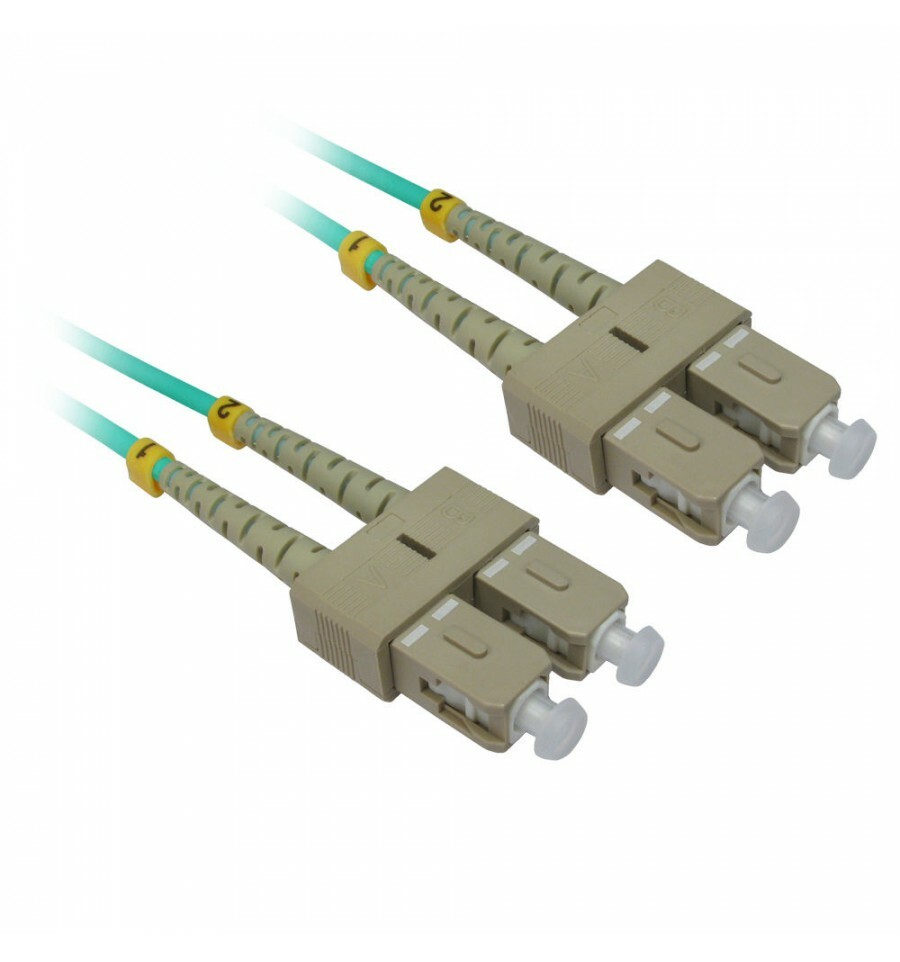 3m SC-SC Duplex 50/125 OM3 Multimode 10GB Fiber Patch Cable OFNR Aqua 10FT