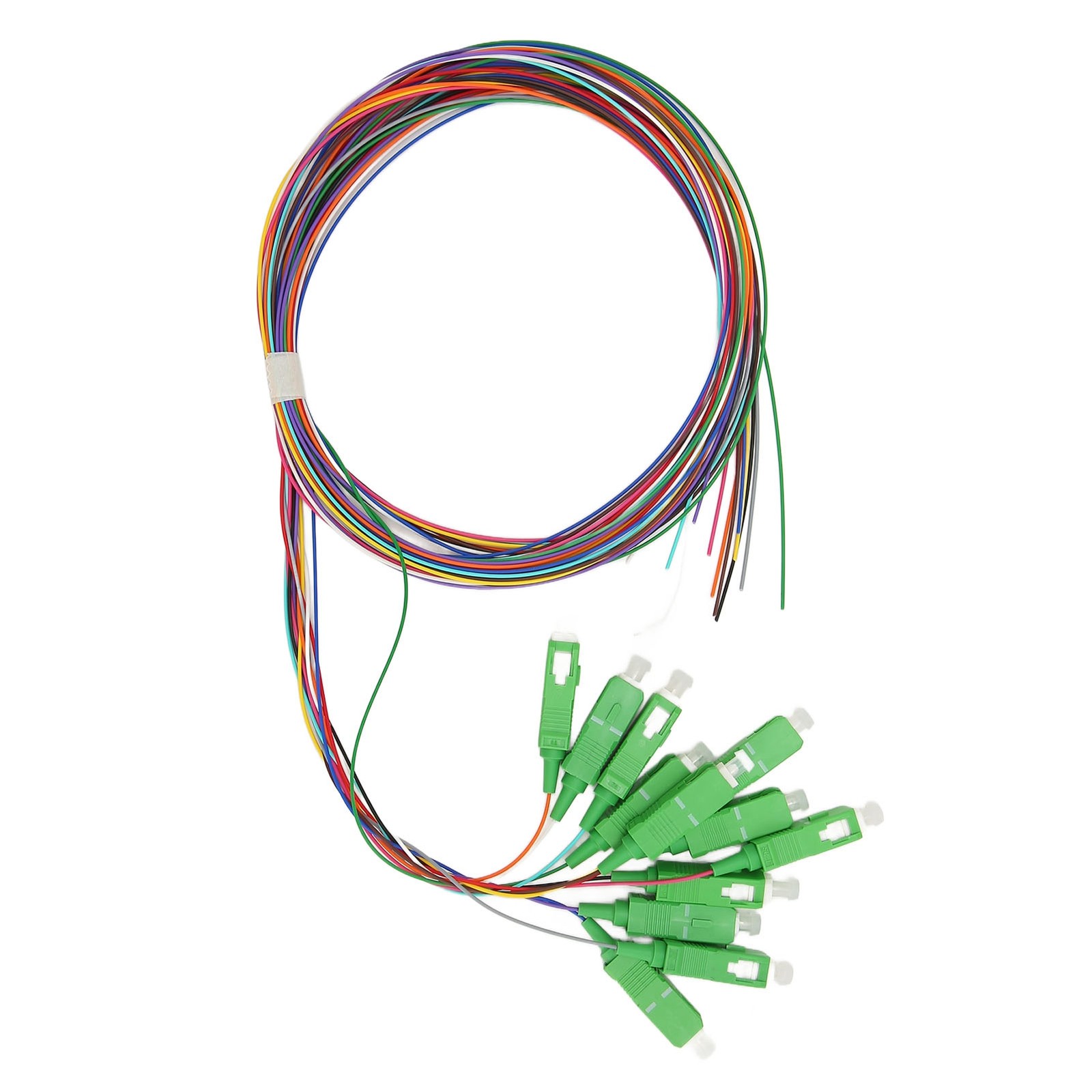 1.5 Meter Fiber Optic Pigtail 12 Strands SC 12 Color Single Mode Fiber Optic