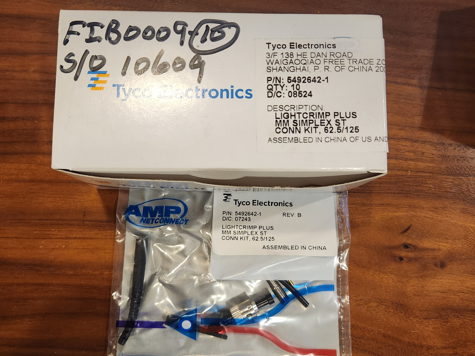 (Box of 10) Tyco Netconnect 5492642-1, Lightcrimp Plus MM Simplex ST (NOS)