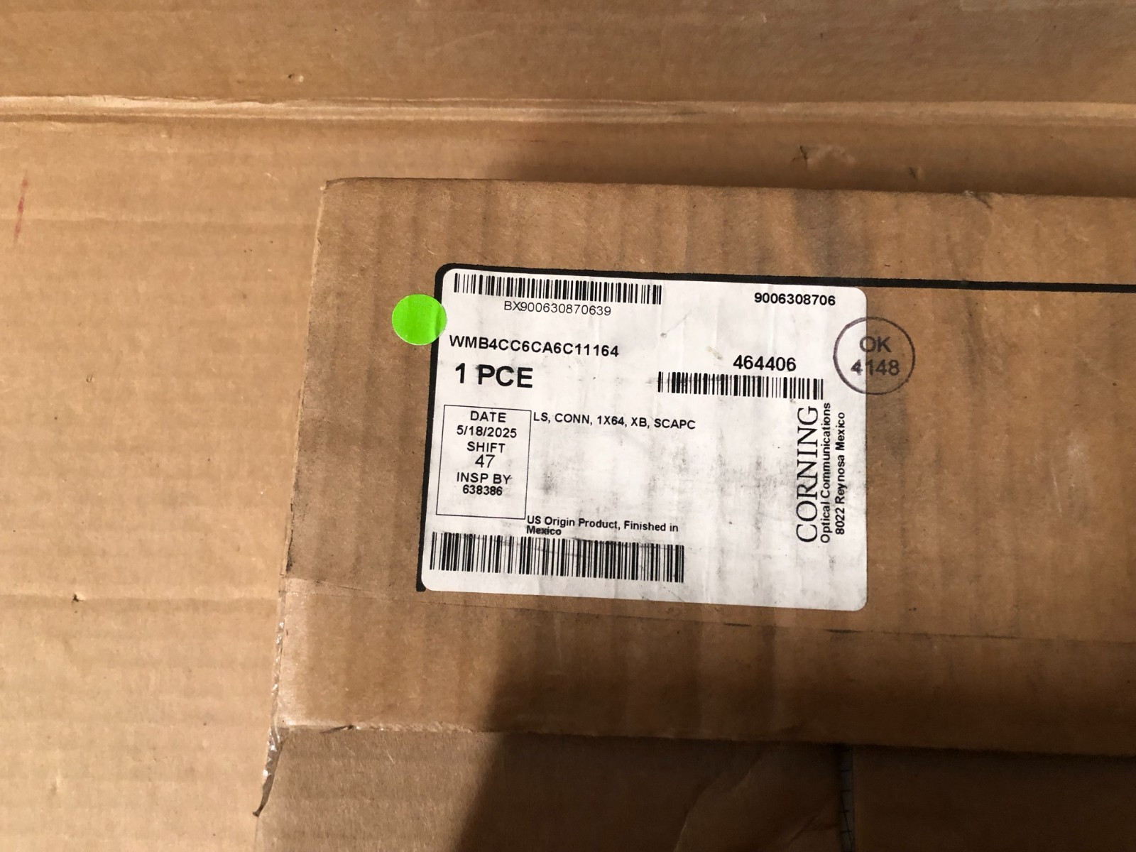 Corning WMB4CC6CA6C11164 Splitter Module Test LS, CONN, 1X64, XB SCAPC New