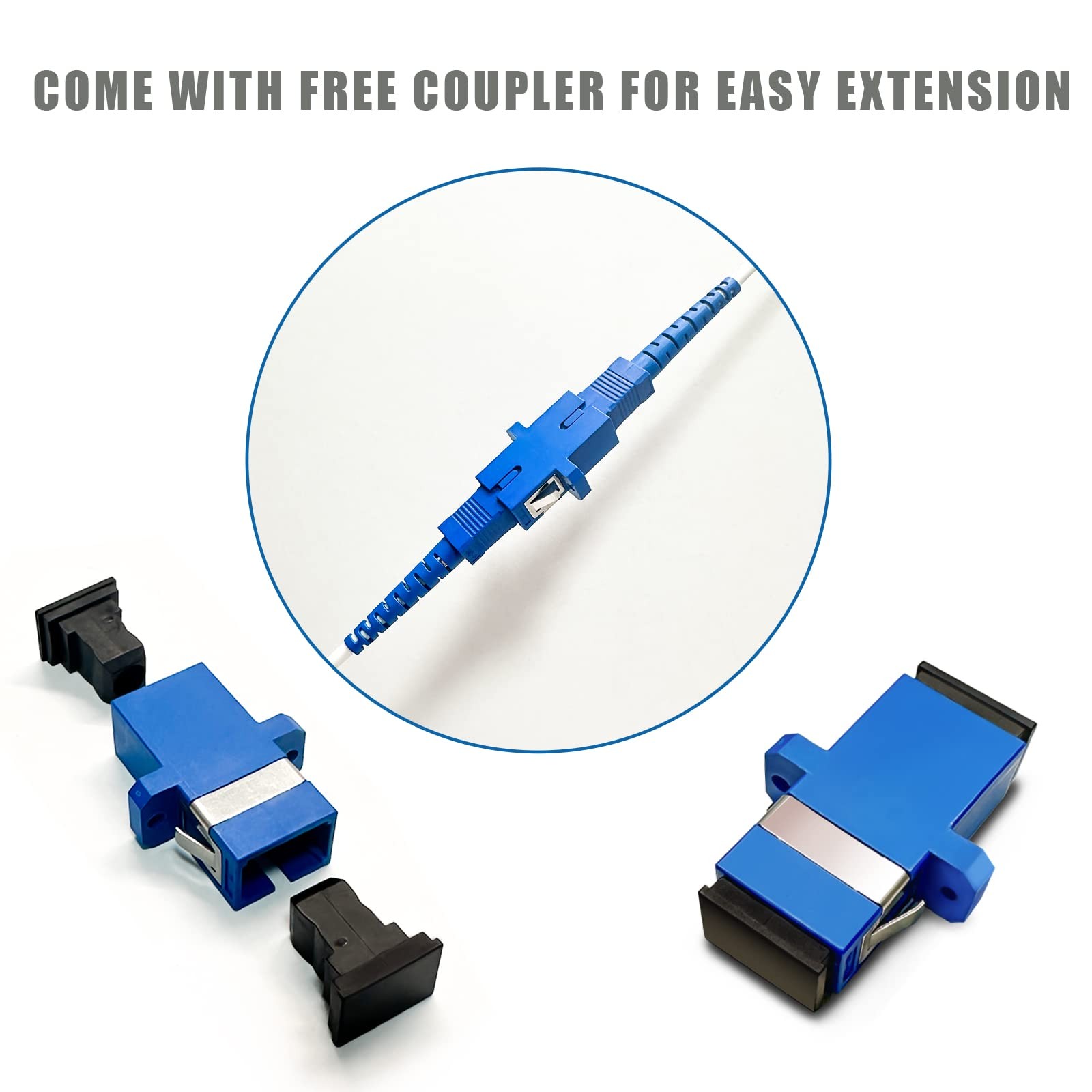 Bangun 100ft SC to SC Armored Singlemode OS2 Fiber Optic Patch Cable LSZH
