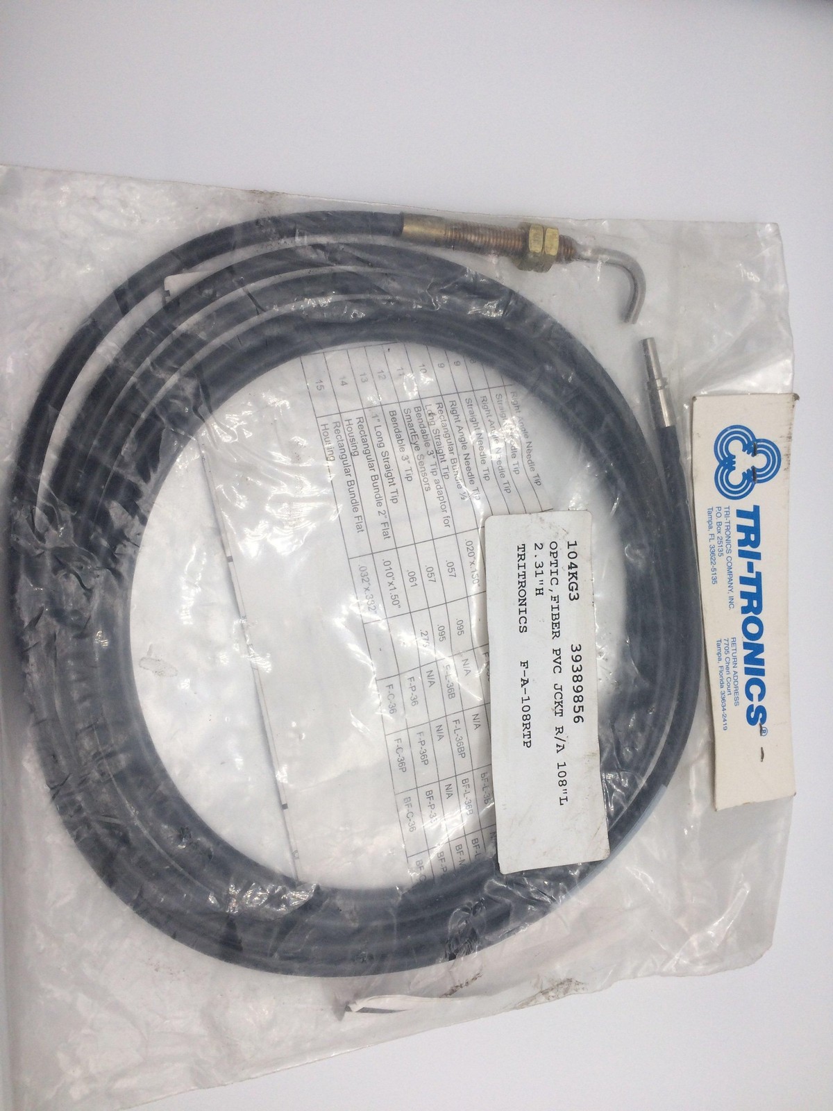 Tri-Tronics F-A-108RTP Fiber Optic Light Guide