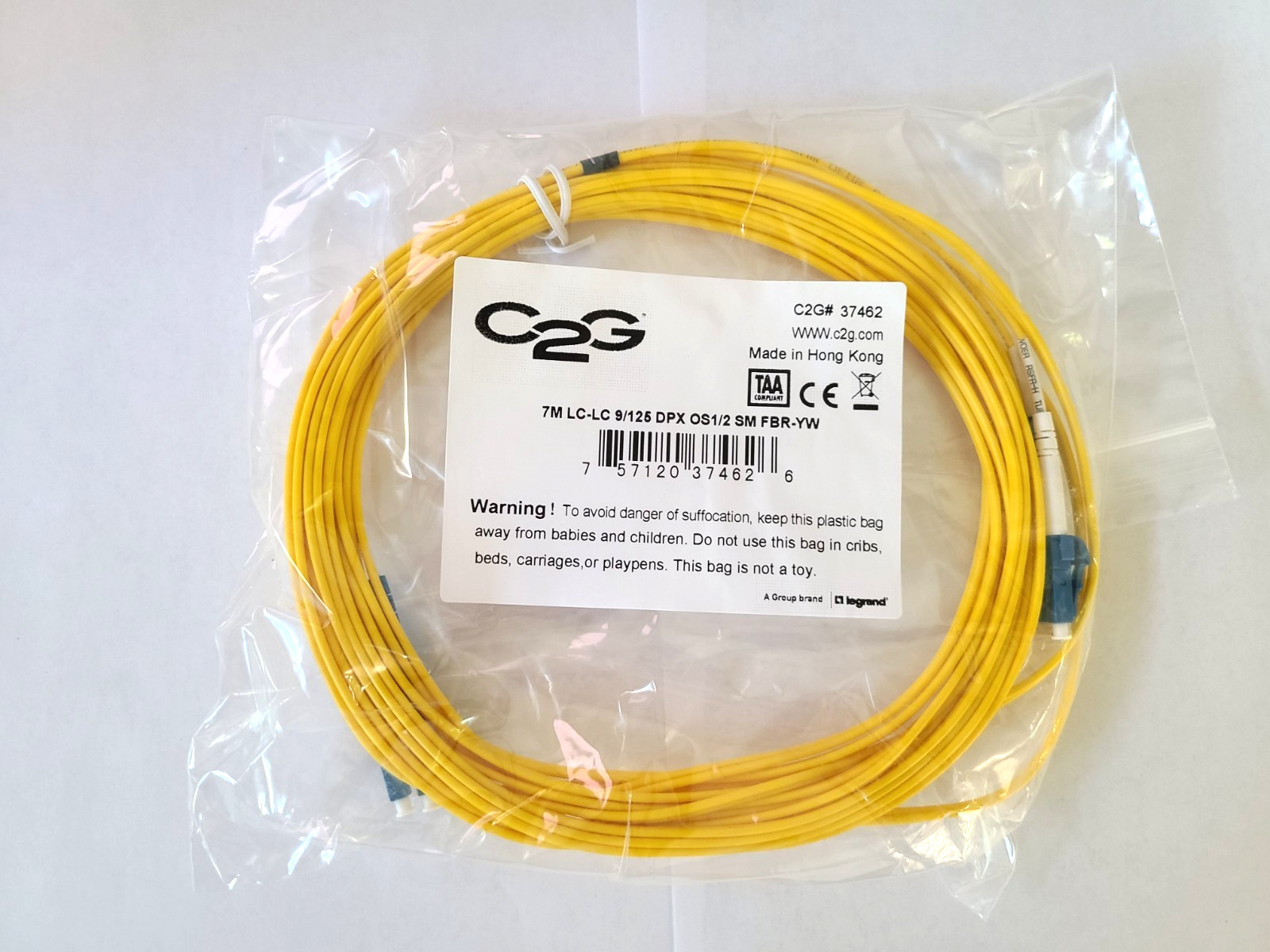 C2G #37462 – Single-mode Fiber Patch Cable (LC to LC) – 7m