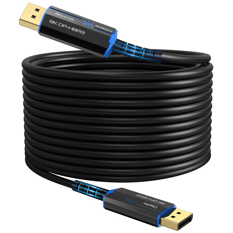 Ecjtu 8K Long Dp Fiber Optic Cable 100Feet/30M 8K60Hz 4K144Hz 32.4Gbps