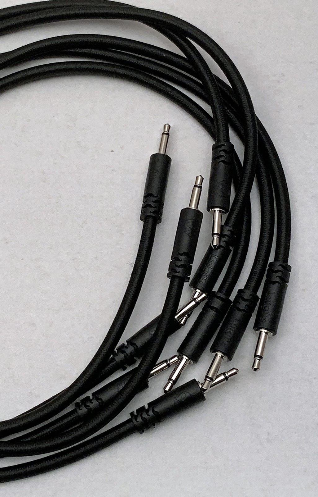 5 PCS 12 Inch 30cm Black Bucatini Braided Patch Cables Modular Supply