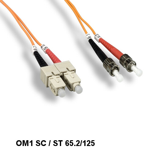 LOT 10pcs 1m OM1 SC to ST Multi-Mode Fiber Optic Cable 62.5/125 Duplex ATM