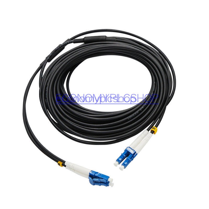 70M Black Armored Fiber Cable LC-LC UPC SM 9/125 Duplex Fiber Optic Patch Cord