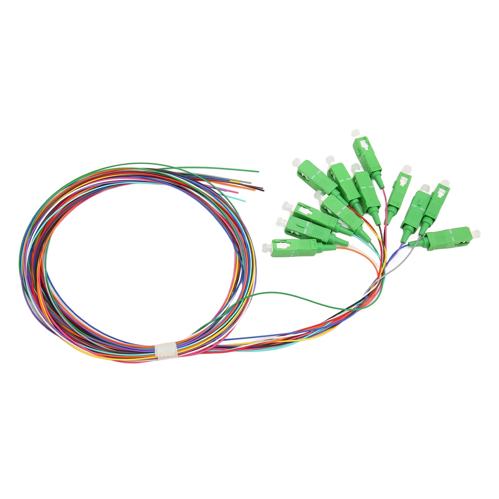 1.5 Meter Fiber Optic Pigtail 12 Strands SC 12 Color Single Mode Fiber Optic