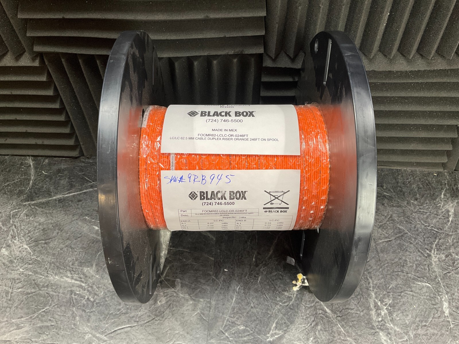 BlackBox LC LC Duplex Fiber Patch Cable FOCMR62-LCLC-OR-279 ✅❤️️✅❤️️ NEW