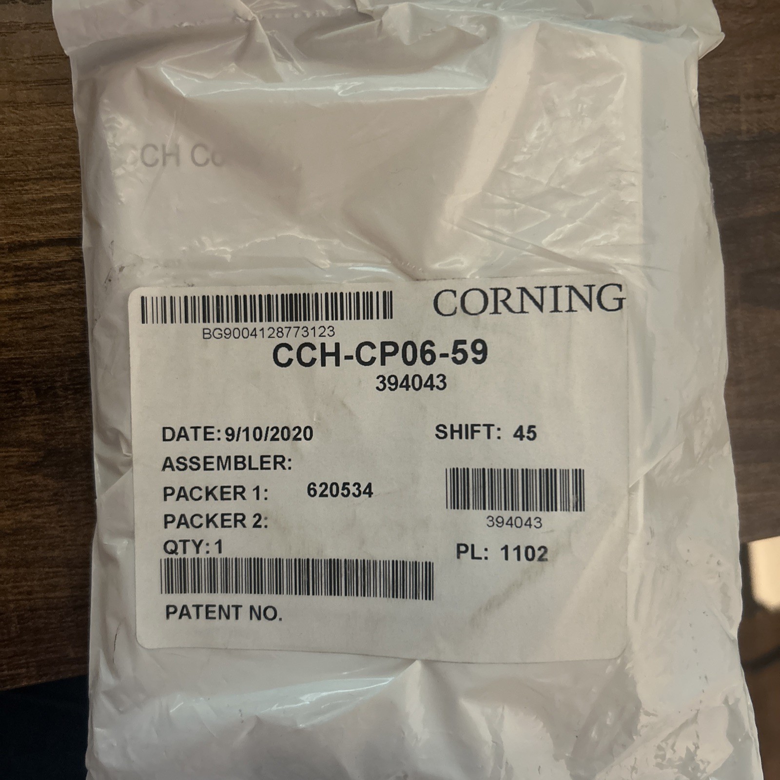 Corning CCH-CP06-59, Blue, Composite, Closet Connector Housing Panel, 1pc