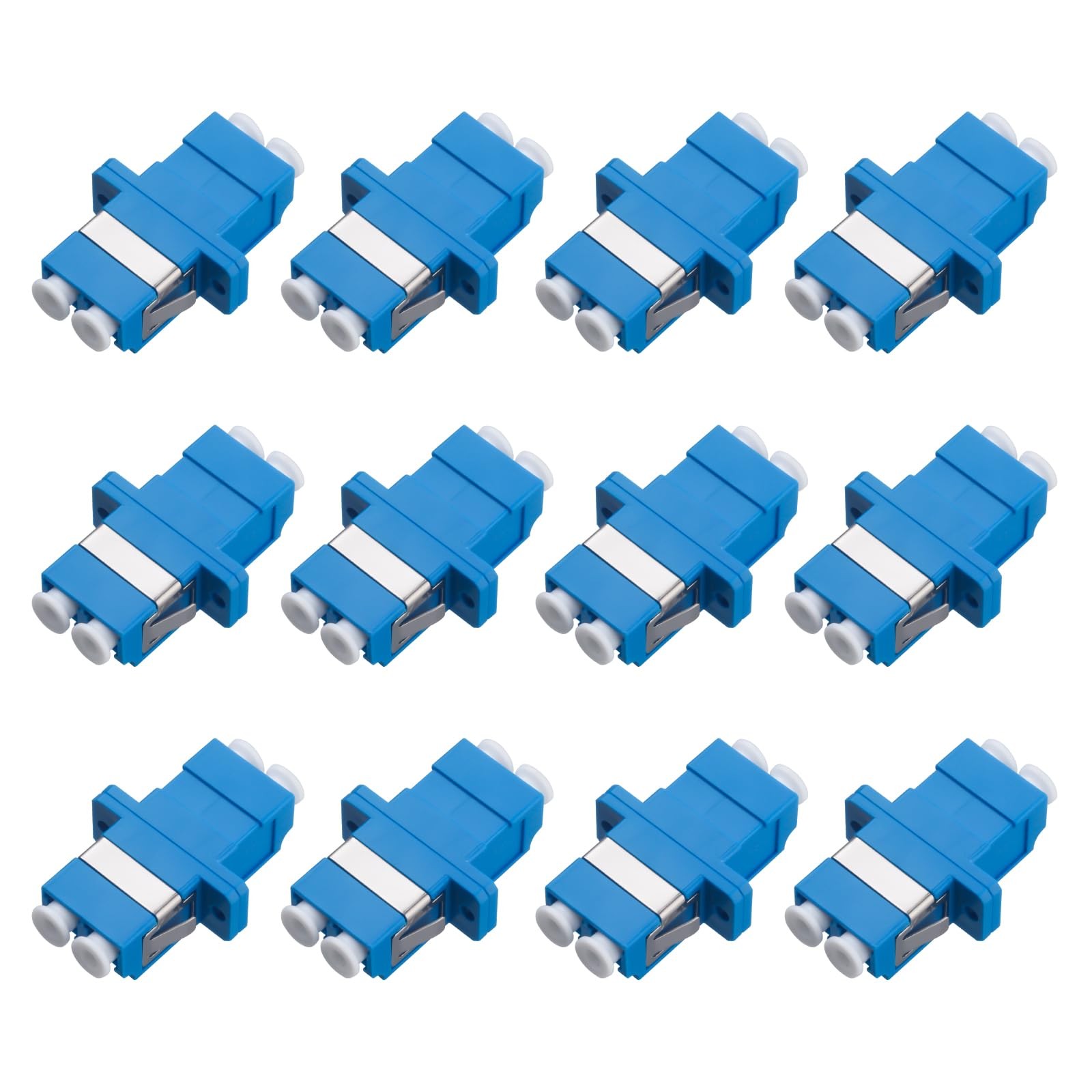 12 PCS LC To LC Fiber Optic Coupler Adapter Duplex Singlemode Network Jumper