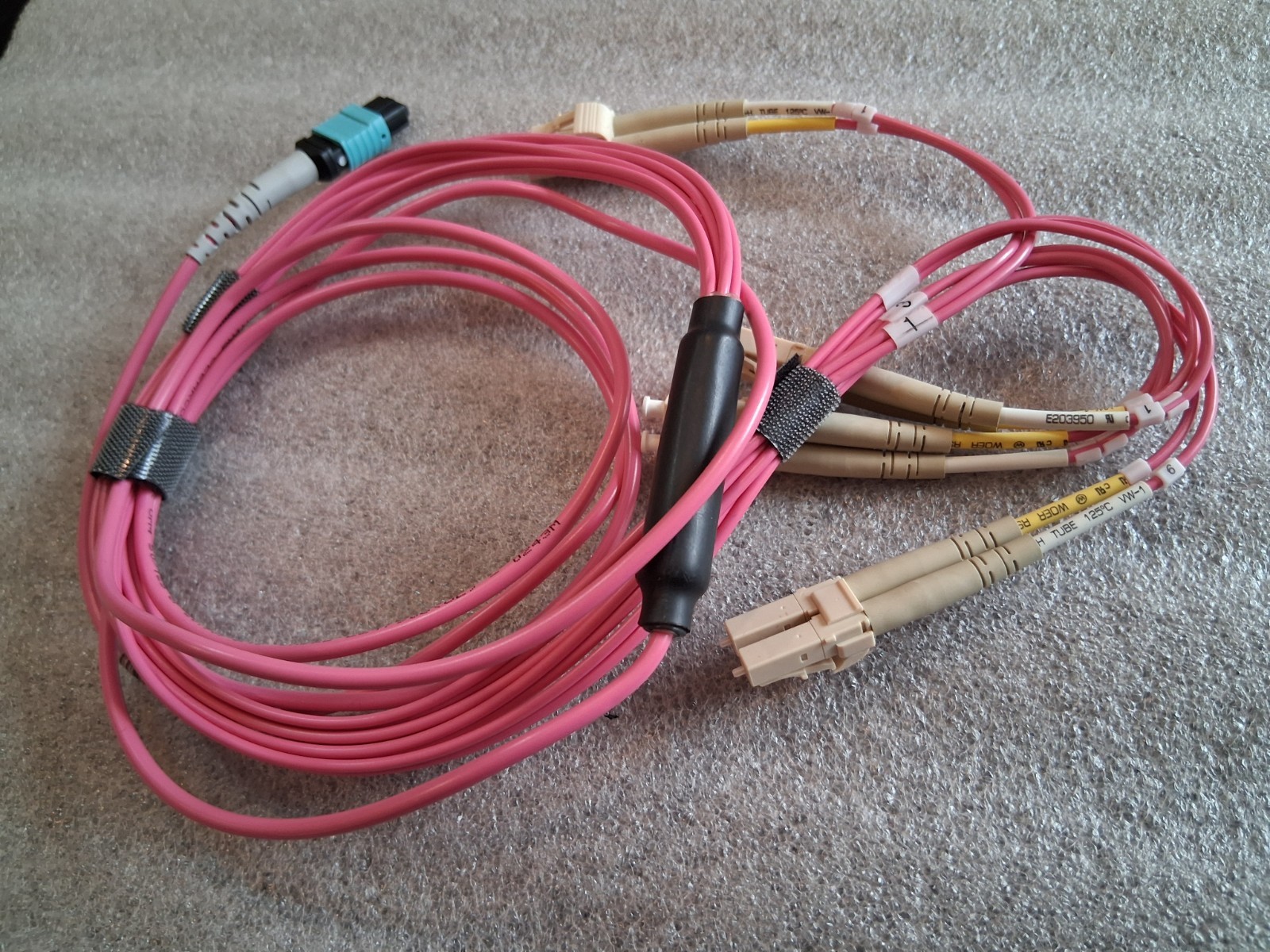 Lot of 7 MTP Female 8 Fibers OM4 50/125 Multimode Breakout to 4 LC 2 Meter