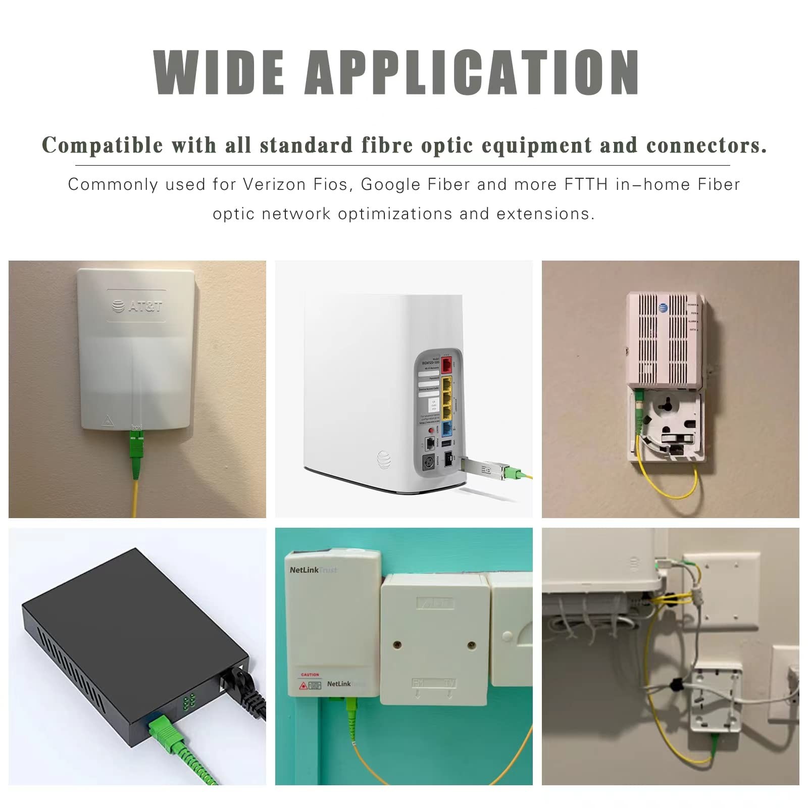 20 Meters SC/APC to SC/APC Fiber Optic Internet Cable Single Mode Fiber Patch…