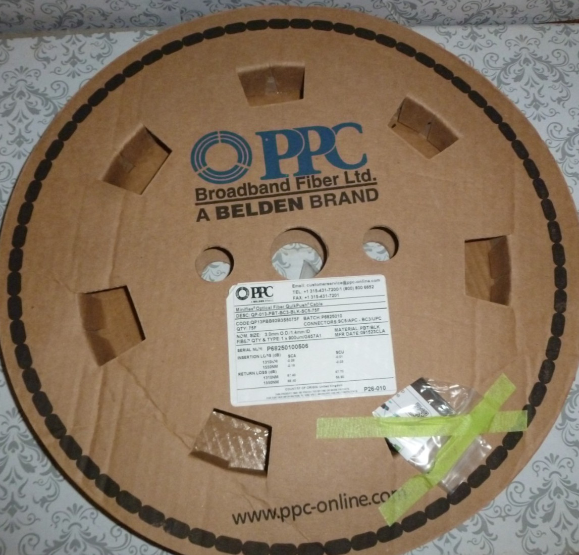 Belden PPC Fiber Optic Cable QuikPush Cable Assembly 3mm OD x 1.4mm 10-0241-75F