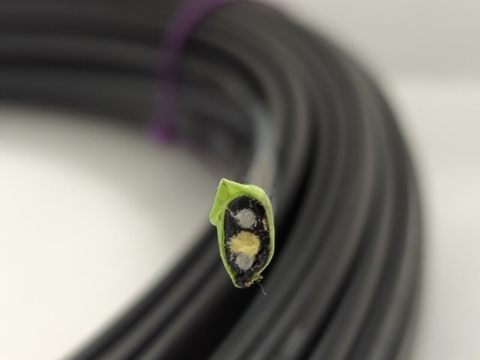 300FT Fiber Optic Flat Drop Cable Hardened SC/APC to Open End, H-Connector SMF 1