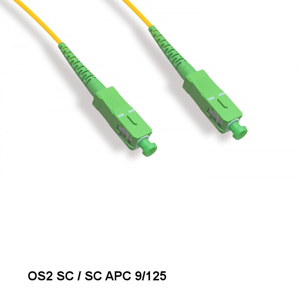 Kentek 2 Meter SC/SC APC OS2 9 /125 Simplex Single-Mode Fiber Optic Cable OFNR
