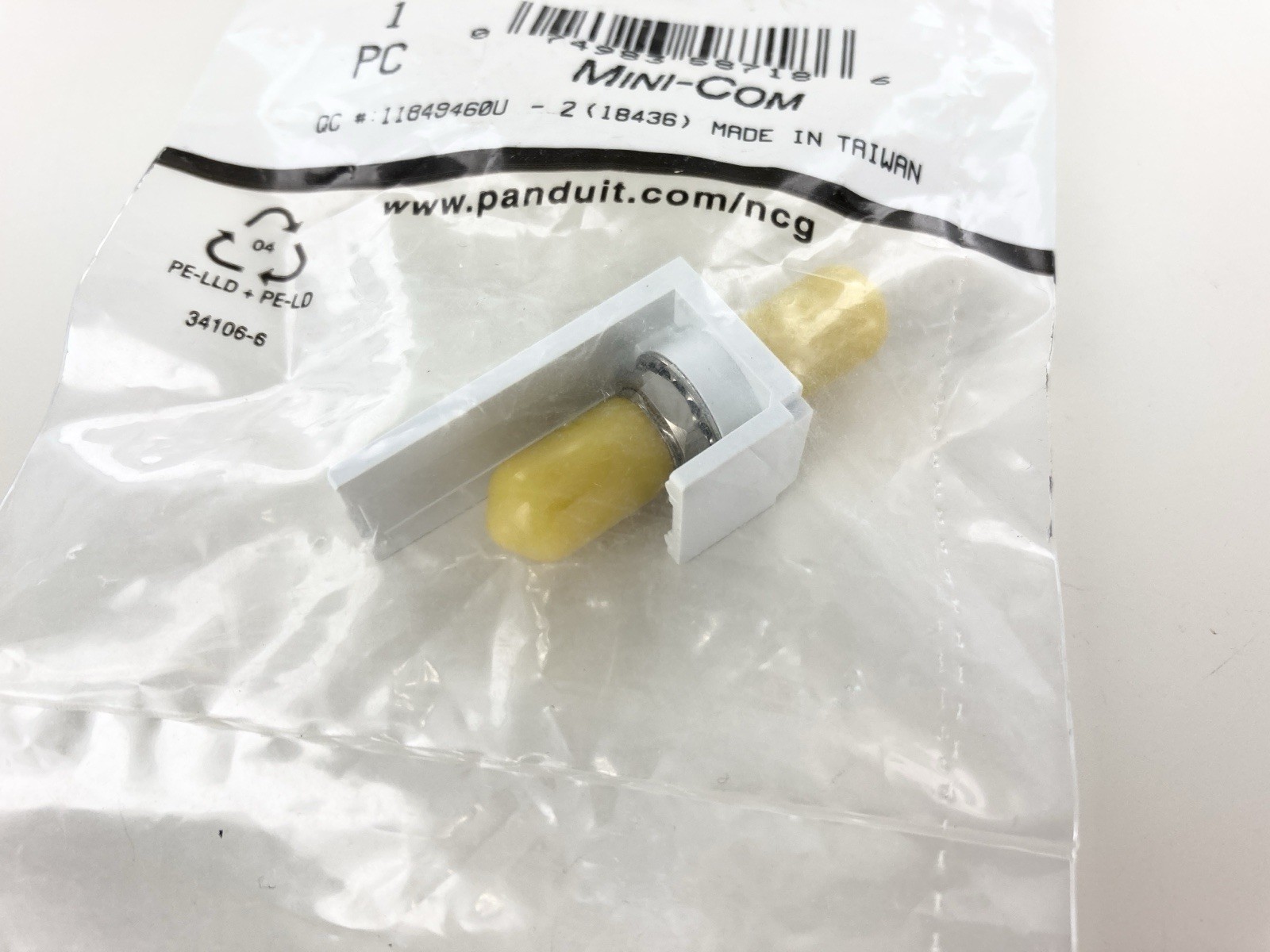 (LOT OF 5) Panduit CMSTWH Mini-Com ST Fiber Optic Adapter Module