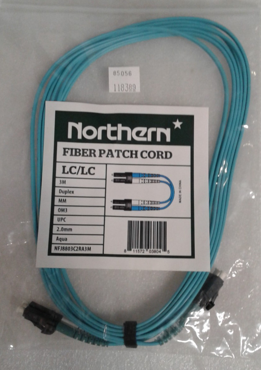 Lot of 6 Northern NFJ8803C2RA3M Fiber Patch Cord 3M LC/LC – New in Bags