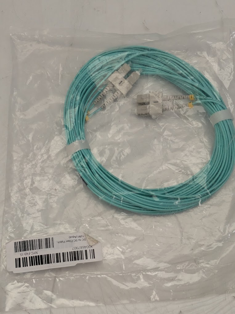 Optical Patch Cord Fiber Cable 15M OM4 SC to SC Duplex Fiber Patch Cable (Aqua)