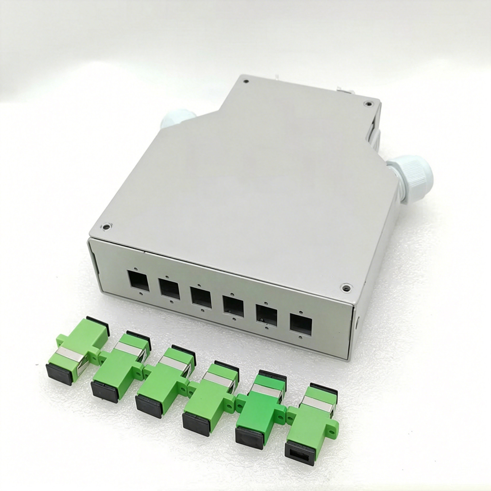 6 Port LC fiber optic Terminal Box DIN Rail Mounted Supports SC/FC/LC Coupler