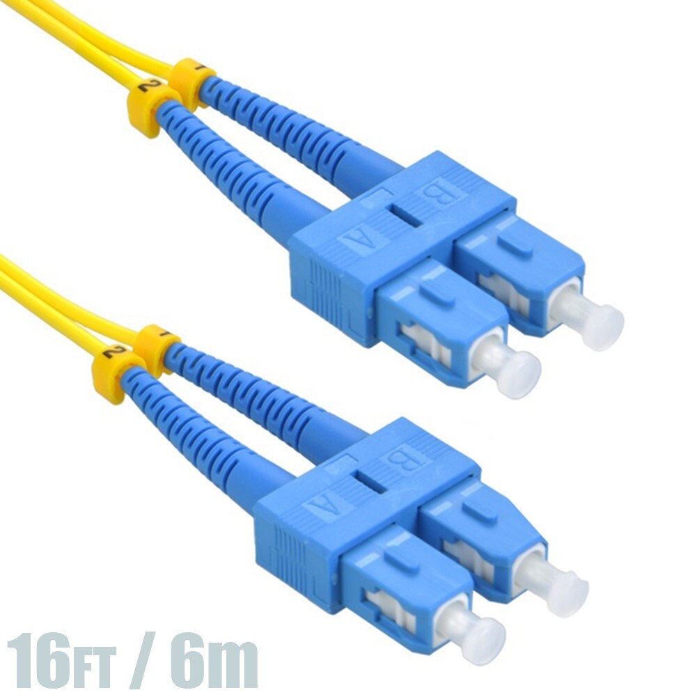 5M 16FT SC to SC Duplex Single Mode 9/125 Fiber Optic Optical Patch Cable Cord