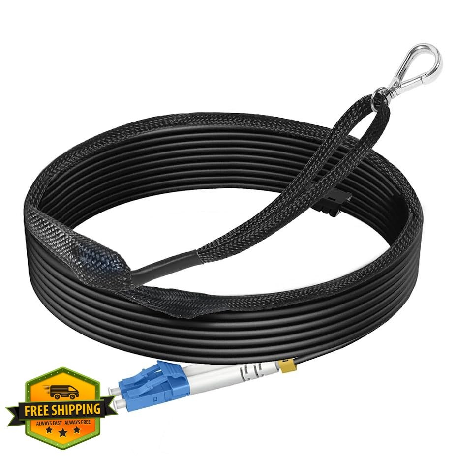RamboCables 330ft OS2 LC to LC SM Outdoor Armored Fiber Patch Cable Direct Bu…