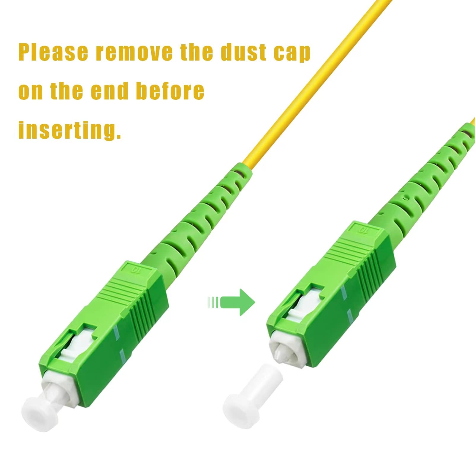 20 Meters SC/APC to SC/APC Fiber Optic Internet Cable Single Mode Fiber Patch…