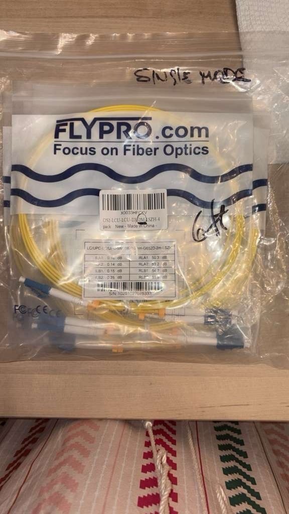 4Pack 2M/7ft LC to LC Single Mode Fiber Patch Cable OS2 Duplex 9/125um Yellow