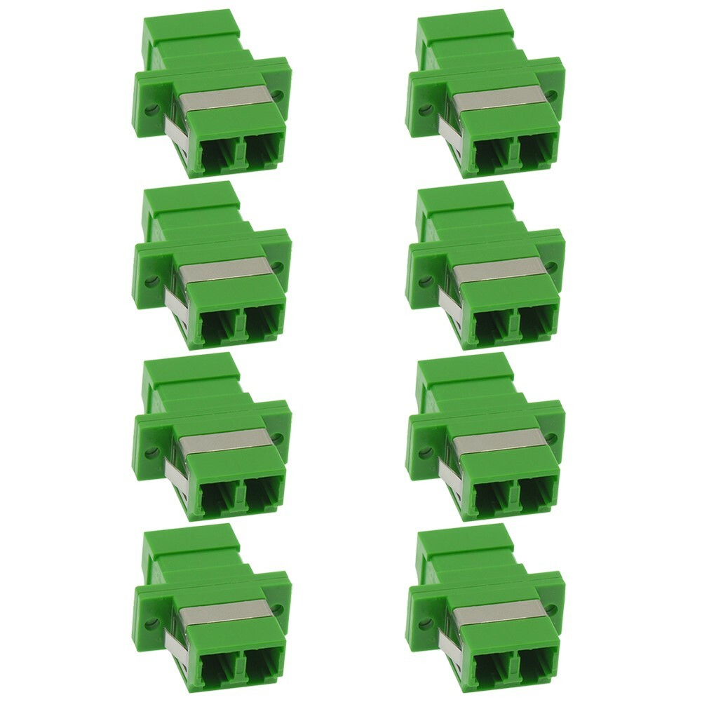 8x LC APC Duplex Singlemode Flange Fiber Optical Coupler Adapter Connector Green