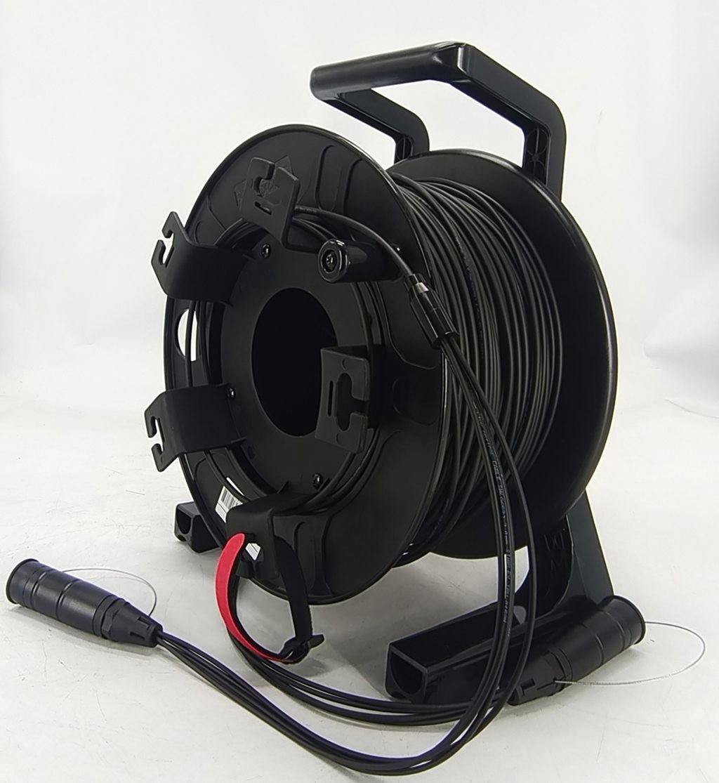 Armored Fiber Optic Cable LC to LC Simplex Single Mode with Fiber Reel