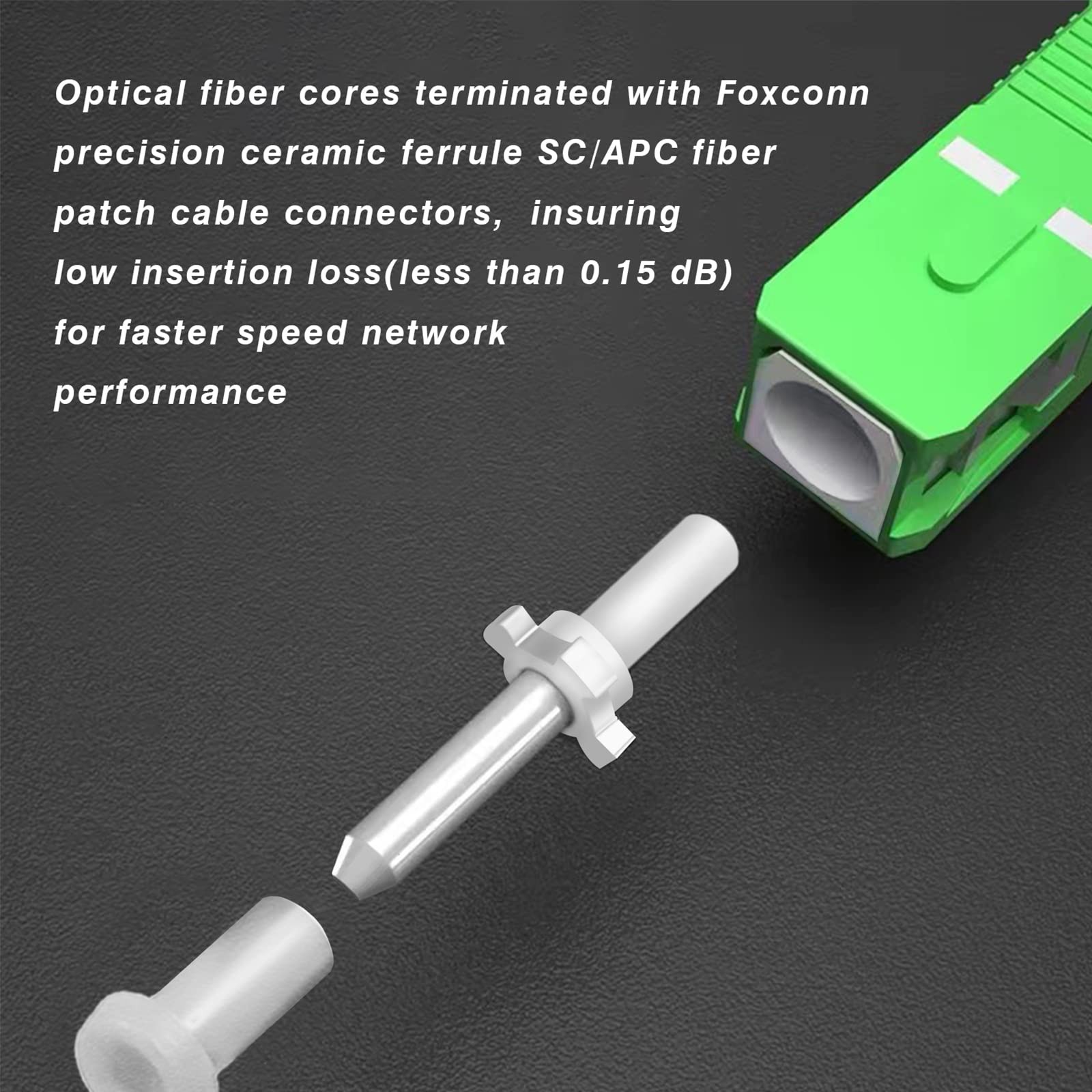 20 Meters SC/APC to SC/APC Fiber Optic Internet Cable Single Mode Fiber Patch…