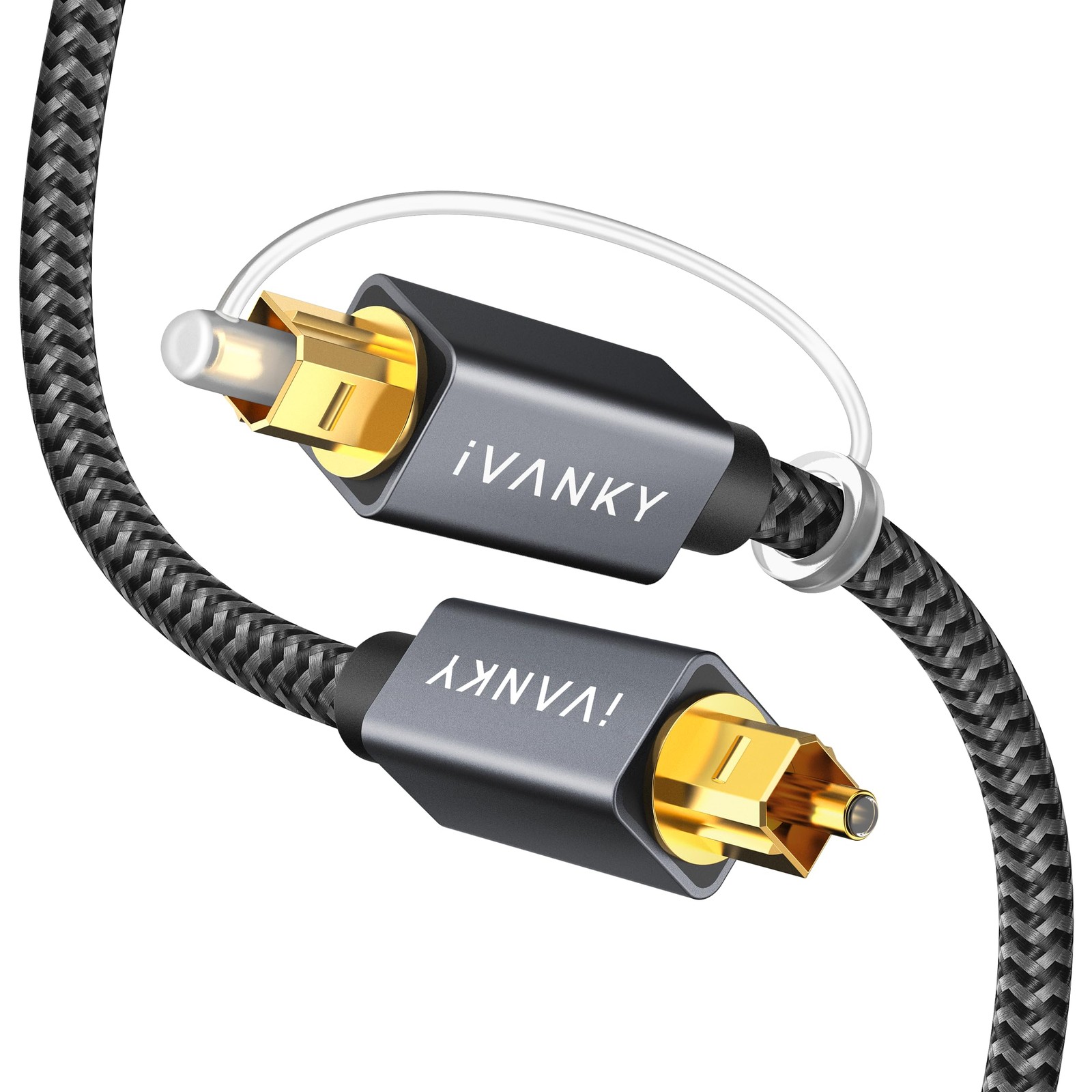 IVANKY Optical Audio Cable, 10ft Toslink Fiber Optic Cord, S/PDIF Digital Opt…