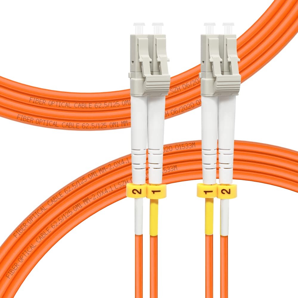 3M 10ft OM1 LC To LC Fiber Patch Cable, 1GB Duplex Multimode Optic Cord LSZH