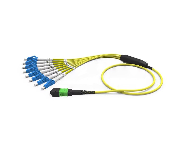 Fiber Optic Fanout 8 Fibers Singlemode OS2 MPO APC Female To LC/PC Transceivers