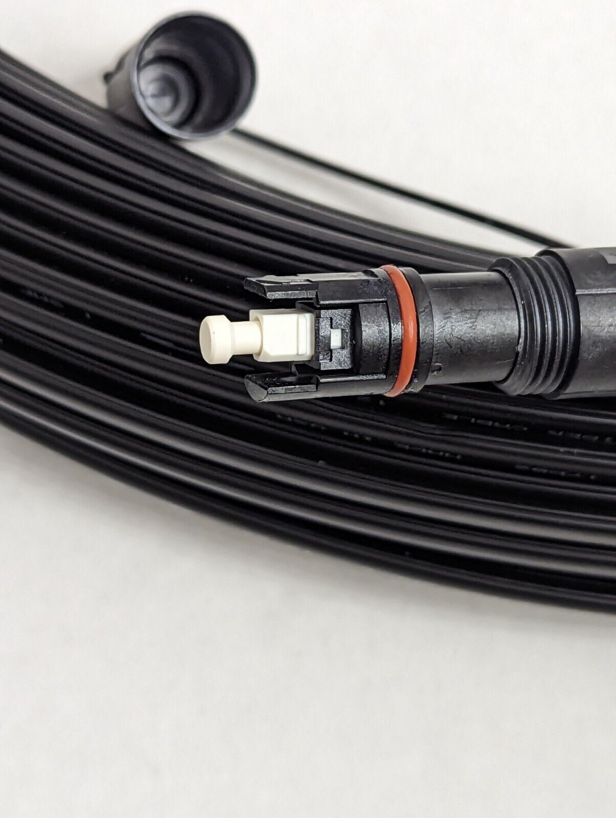 300FT Fiber Optic Flat Drop Cable Hardened SC/APC to Open End, H-Connector SMF 1