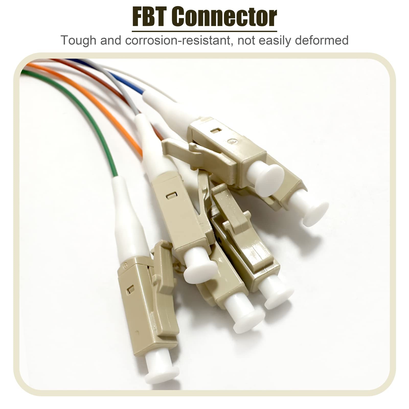 OM3 Fiber Pigtail 6 Strand Multimode 50/125 1.5 Meter LC-UPC Fiber Optic Cord