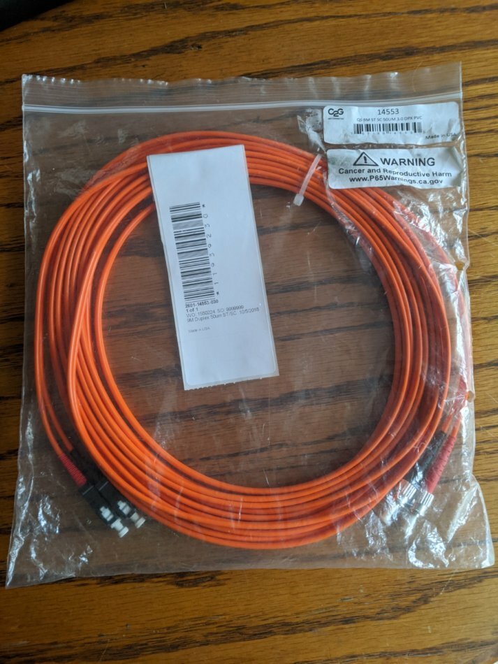 C2G/Cables to Go 14553 SC/ST Duplex 50/125 Multimode Fiber Patch Cable – 9M