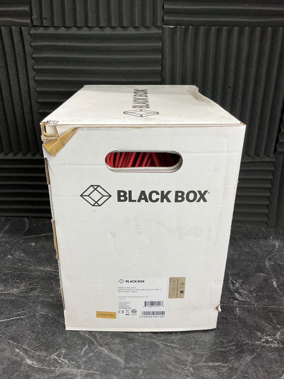 BlackBox Gigatrue 550 CAT-6 Plenum Cable – 1000 feet red EYN869B-PB-1000 🇺🇸✨