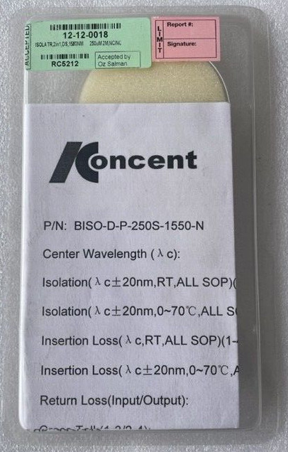 Koncent 2in1 Isolator, 1550nm, low IL, EDFA, RAMAN, DWDM