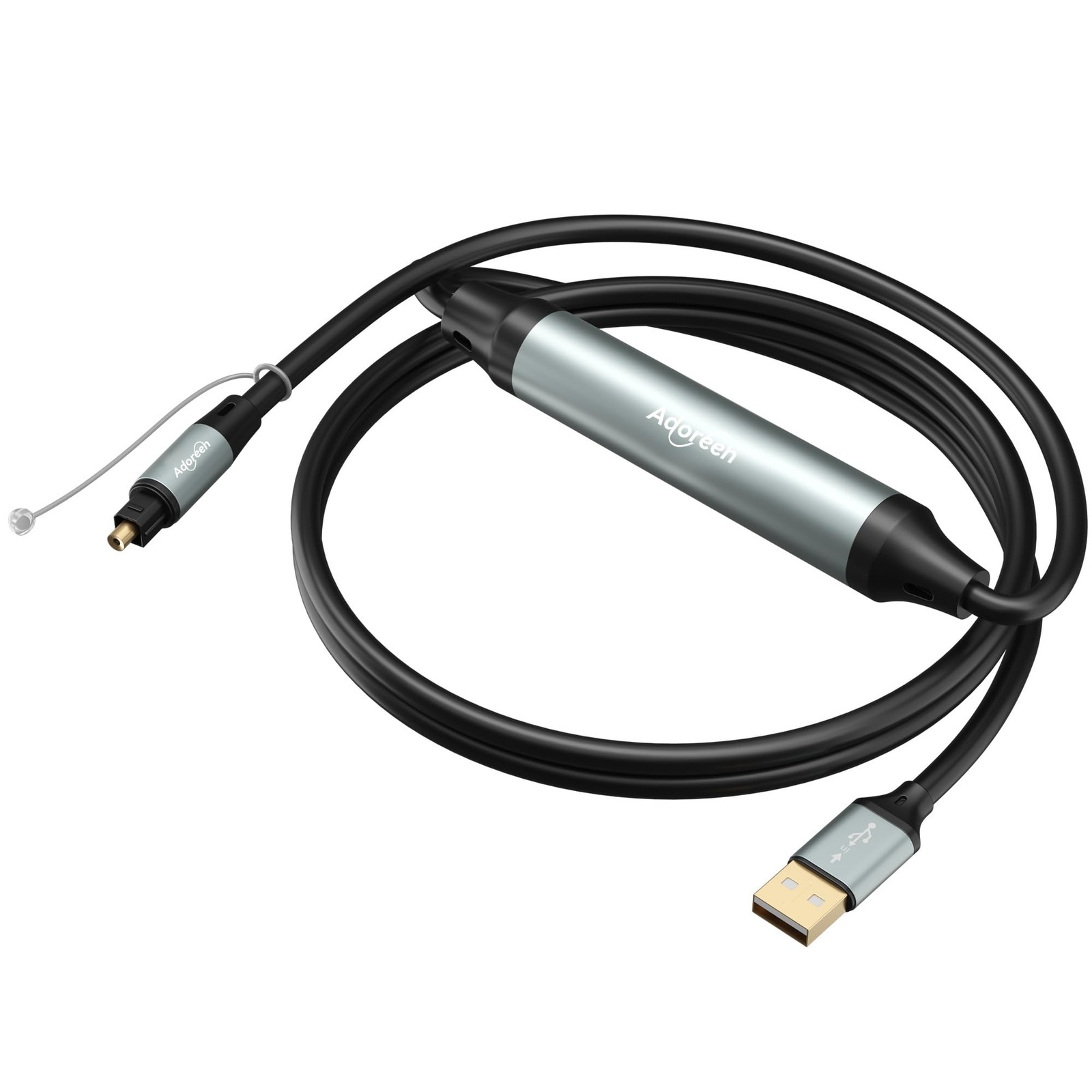 Unidirectional USB A 2.0 to Toslink Digital Optical Audio Cable 6 Ft, USB Mal…