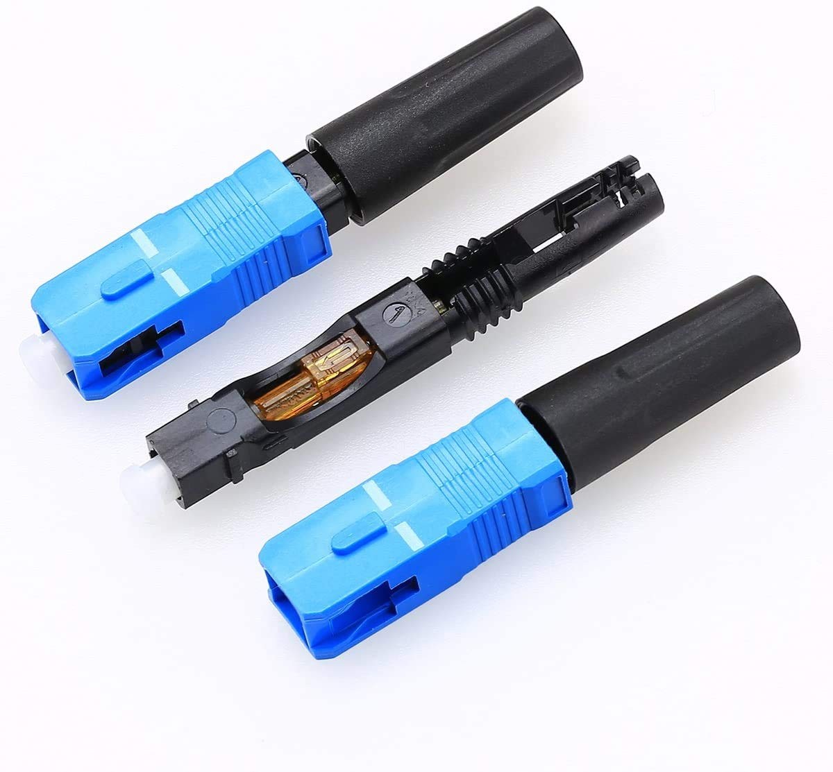100 PCS SCUPC Fiber Optic Fast Connectors Single Mode FTTH SC Adapter